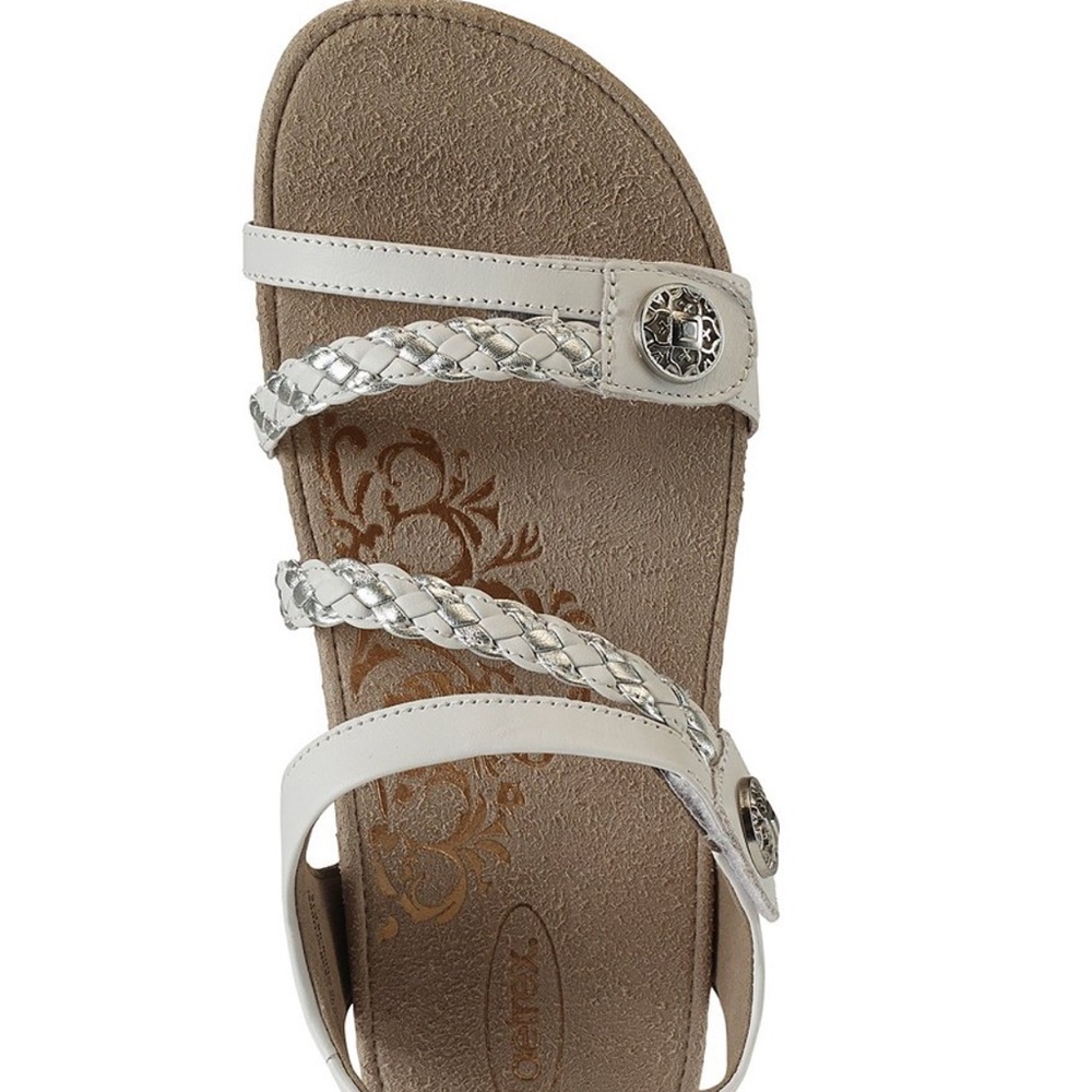 ARTREX Jillian Braided Wedge Sandals White Silver Cork Wedge  Size 11 - Picture 3 of 12